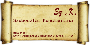 Szoboszlai Konstantina névjegykártya